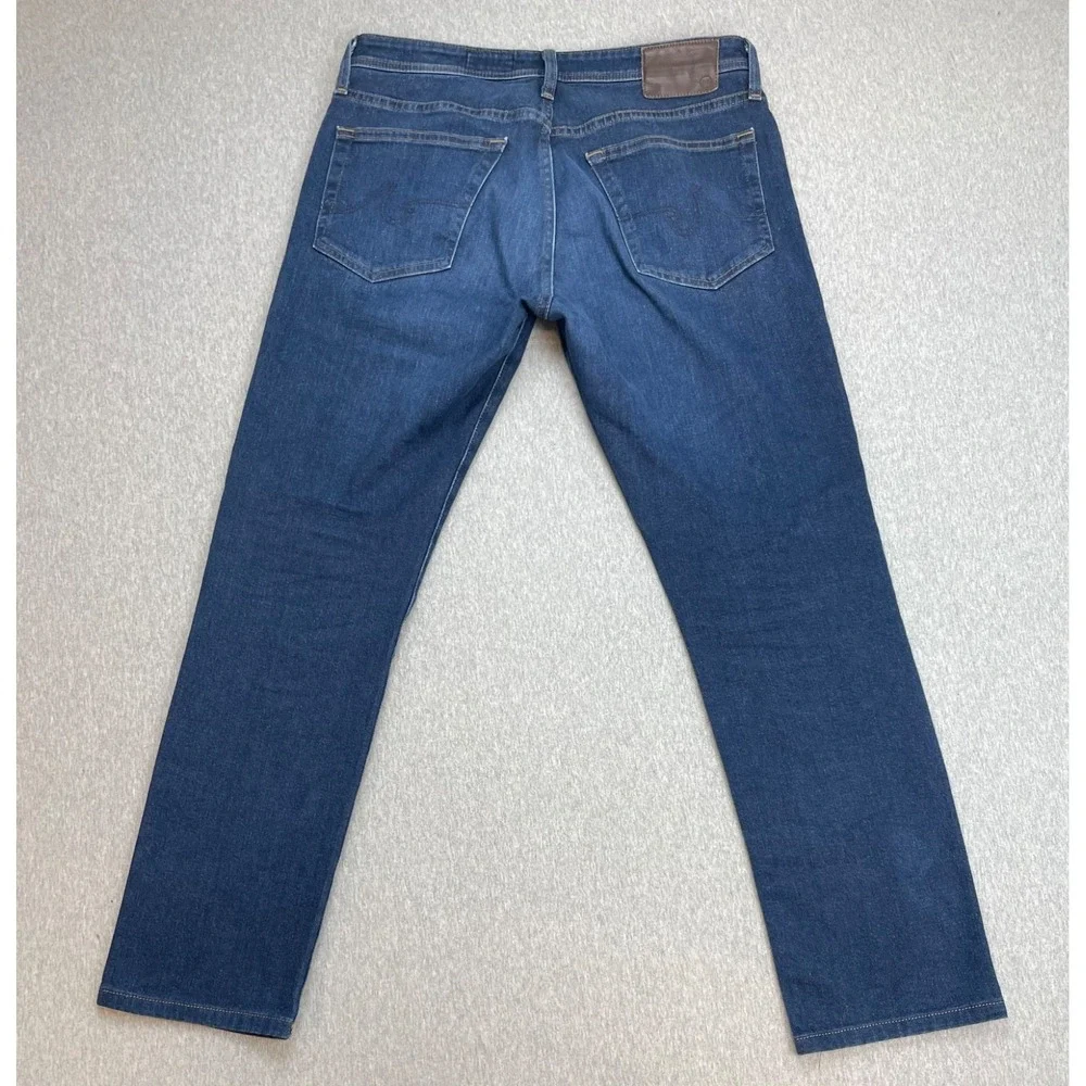 AG Adriano Goldshmied Jeans Mens 33 x 32 Blue Cotton Stretch Evert Slim Straight
